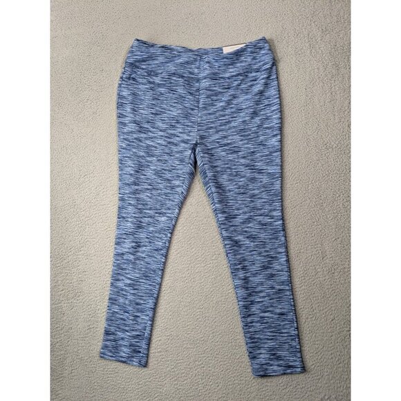 Zenergy by Chicos Spacedye Leggings Size 2 Large/12 Crop Ankle Stretch Blue - Picture 1 of 16
